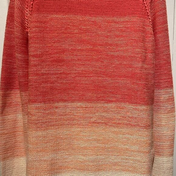 Natural Reflections Cotton Orange Toned Ombre Long Sleeve Sweater Size L - Picture 10 of 13